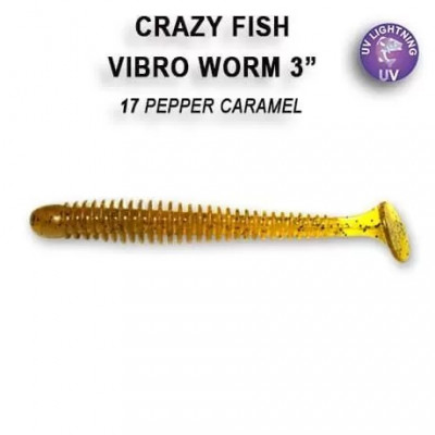 Силиконовая приманка Crazy Fish Vibro Worm 3" 11-75-17-6