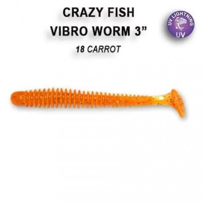 Силиконовая приманка Crazy Fish Vibro Worm 3" 11-75-18-6