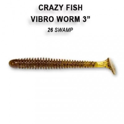 Силиконовая приманка Crazy Fish Vibro Worm 3" 11-75-26-6