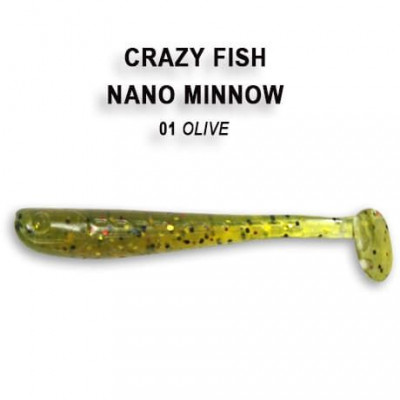 Силиконовая приманка Crazy Fish Nano Minnow 1.6" 6-40-1-6